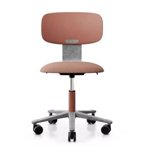 Håg Siege de bureau Tion 2140 - Assise garnie, Couleur Blush Tumbled Alu - Blush Red, Accoudoirs Sans