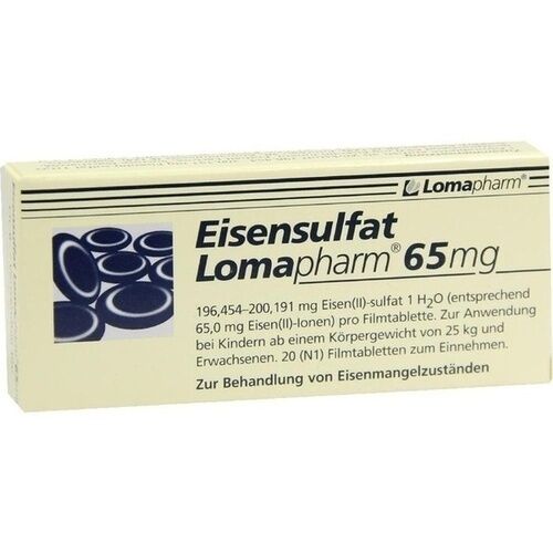 LOMAPHARM GmbH SULFATE DE FER Lomapharm 65 mg Comp. Revêtus