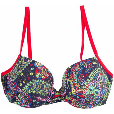 Haut de maillot de bain balconnet motif cachemire Femme CHERRY BEACH - Publicité Haut de maillot de bain balconnet motif cachemire Femme CHERRY BEACH - Publicité