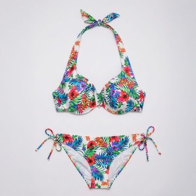 Maillot de bain deux pièces à imprimé tropical haut noué à armatures Femme HAUTE PRESSION - Publicité Maillot de bain deux pièces à imprimé tropical haut noué à armatures Femme HAUTE PRESSION - Publicité