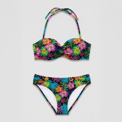 Maillot de bain 2 pièces à fleurs Femme HAUTE PRESSION - Publicité Maillot de bain 2 pièces à fleurs Femme HAUTE PRESSION - Publicité