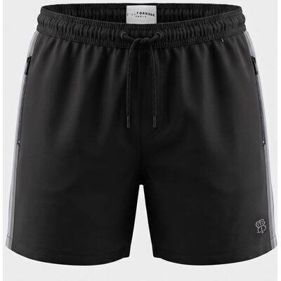 Short de bain à rayures avec poches zippées Homme BILL TORNADE - Publicité Short de bain à rayures avec poches zippées Homme BILL TORNADE - Publicité