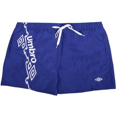 Short de bain bleu motifs graphiques et cordon blancs Homme UMBRO - Publicité Short de bain bleu motifs graphiques et cordon blancs Homme UMBRO - Publicité