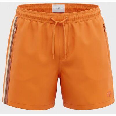 Short de bain à rayures avec poches zippées Homme BILL TORNADE - Publicité Short de bain à rayures avec poches zippées Homme BILL TORNADE - Publicité