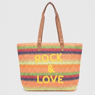 Sac paille à rayures Rock & Love 50x38x14cm Femme GERARD PASQUIER - Publicité Sac paille à rayures Rock & Love 50x38x14cm Femme GERARD PASQUIER - Publicité