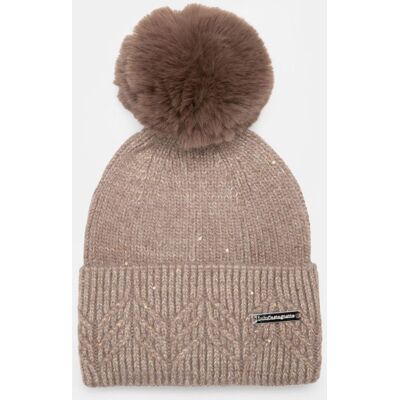 Bonnet maille effet tricoté angora avec pompon fausse fourrure Femme LULU CASTAGNETTE - Publicité Bonnet maille effet tricoté angora avec pompon fausse fourrure Femme LULU CASTAGNETTE - Publicité
