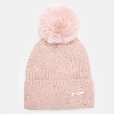 Bonnet maille à strass angora avec pompons fausse fourrure Femme MANOUKIAN - Publicité Bonnet maille à strass angora avec pompons fausse fourrure Femme MANOUKIAN - Publicité