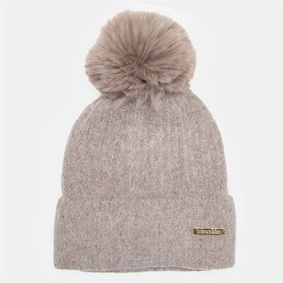 Bonnet maille à strass angora avec pompons fausse fourrure Femme MANOUKIAN - Publicité Bonnet maille à strass angora avec pompons fausse fourrure Femme MANOUKIAN - Publicité