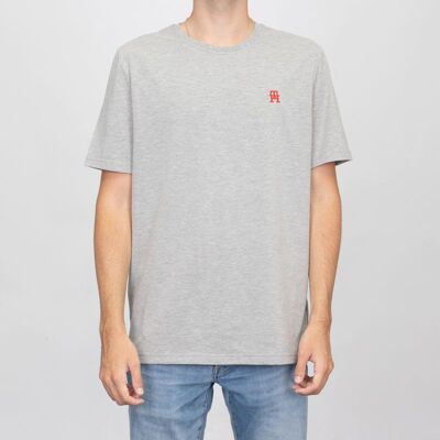 T-shirt gris chiné coton avec logo brodé rouge Homme TOMMY HILFIGER - Publicité T-shirt gris chiné coton avec logo brodé rouge Homme TOMMY HILFIGER - Publicité