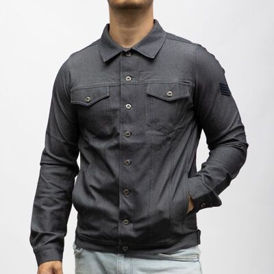 Veste chemise enzo ajustée chevrons épaules avec poches Homme HBT - Publicité Veste chemise enzo ajustée chevrons épaules avec poches Homme HBT - Publicité