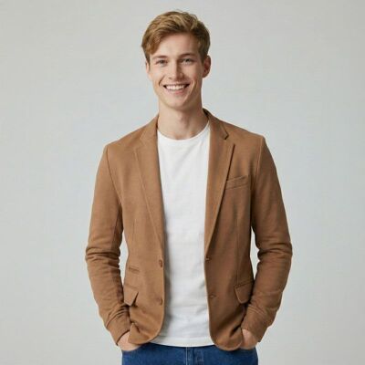 Blazer décontracté camel à poches Homme IMPERIAL - Publicité Blazer décontracté camel à poches Homme IMPERIAL - Publicité