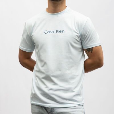 Tee shirt manches courtes avec logo central Homme CALVIN KLEIN - Publicité Tee shirt manches courtes avec logo central Homme CALVIN KLEIN - Publicité