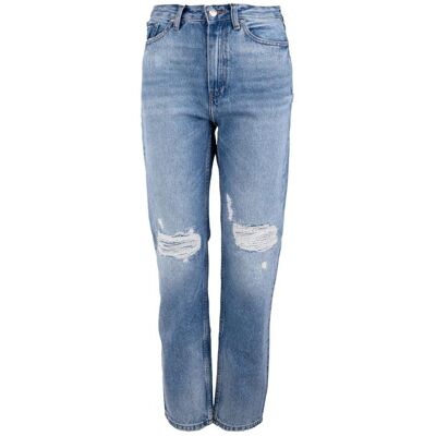 Jean denim bleu effet déchiré regular Femme TOMMY HILFIGER - Publicité Jean denim bleu effet déchiré regular Femme TOMMY HILFIGER - Publicité