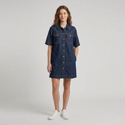 Robe chemise courte jean denim kirsa Femme VERO MODA - Publicité Robe chemise courte jean denim kirsa Femme VERO MODA - Publicité