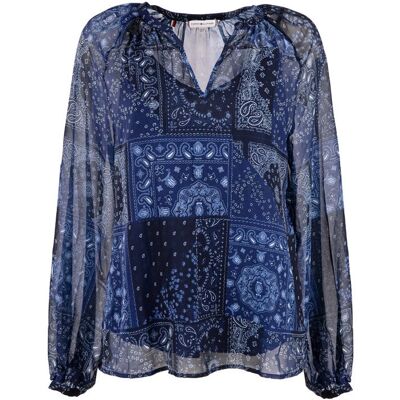Blouse transparente fond débardeur imprimé Femme TOMMY HILFIGER - Publicité Blouse transparente fond débardeur imprimé Femme TOMMY HILFIGER - Publicité