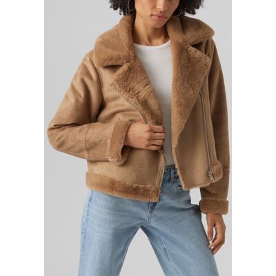 Veste peggy col italien fausse fourrure zippée Femme VERO MODA - Publicité Veste peggy col italien fausse fourrure zippée Femme VERO MODA - Publicité