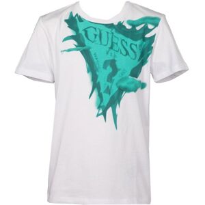 Tshirt blanc coton motif logo tons de verts Enfant GUESS - Publicité Tshirt blanc coton motif logo tons de verts Enfant GUESS - Publicité