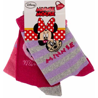Lot de 3 paires de chaussettes imprimé coton mélangé Minnie mouse Enfant DISNEY - Publicité Lot de 3 paires de chaussettes imprimé coton mélangé Minnie mouse Enfant DISNEY - Publicité