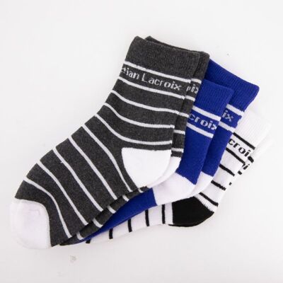 Lot de 3 paires de chaussettes marinière Enfant CXL BY CHRISTIAN LACROIX - Publicité Lot de 3 paires de chaussettes marinière Enfant CXL BY CHRISTIAN LACROIX - Publicité