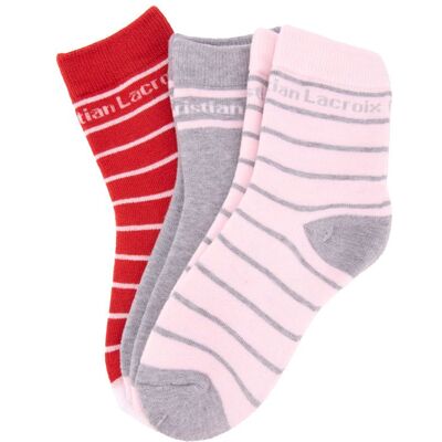 Lot de 3 paires de chaussettes colorées à rayures Enfant CXL BY CHRISTIAN LACROIX - Publicité Lot de 3 paires de chaussettes colorées à rayures Enfant CXL BY CHRISTIAN LACROIX - Publicité