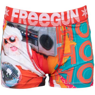Boxer microfibre stretch imprimé Père Noël avec radio coffret canette Enfant FREEGUN - Publicité Boxer microfibre stretch imprimé Père Noël avec radio coffret canette Enfant FREEGUN - Publicité