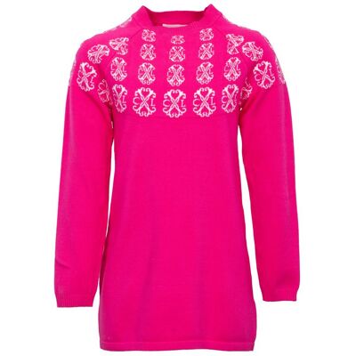 Robe pull maille fine manches longues imprimé logo Fille CXL BY CHRISTIAN LACROIX - Publicité Robe pull maille fine manches longues imprimé logo Fille CXL BY CHRISTIAN LACROIX - Publicité