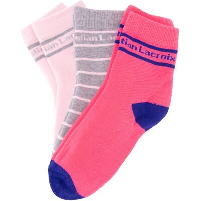 Lot de 3 paires de chaussettes colorées à rayures Enfant CXL BY CHRISTIAN LACROIX - Publicité Lot de 3 paires de chaussettes colorées à rayures Enfant CXL BY CHRISTIAN LACROIX - Publicité