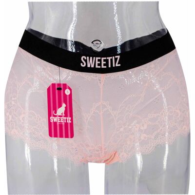 Shorty en dentelle bande élastique logo sexy Femme SWEETIZ - Publicité Shorty en dentelle bande élastique logo sexy Femme SWEETIZ - Publicité