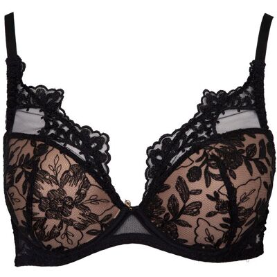Soutien gorge noir avec coque à dentelle Femme AUBADE - Publicité Soutien gorge noir avec coque à dentelle Femme AUBADE - Publicité