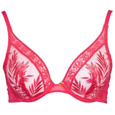 Soutien gorge tulle rouge avec dentelle orné d'un bijou Femme AUBADE - Publicité Soutien gorge tulle rouge avec dentelle orné d'un bijou Femme AUBADE - Publicité
