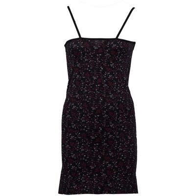 Robe nuisette noire fleurie à fines bretelles Femme BILL TORNADE - Publicité Robe nuisette noire fleurie à fines bretelles Femme BILL TORNADE - Publicité