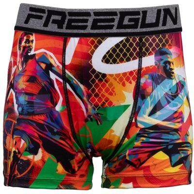Boxer coloré imprimé basketteurs Homme FREEGUN - Publicité Boxer coloré imprimé basketteurs Homme FREEGUN - Publicité