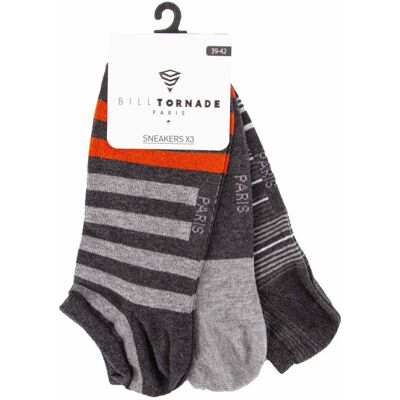 Socquettes sneakers lot x3 fant h t39-46 11095 Homme BILL TORNADE - Publicité Socquettes sneakers lot x3 fant h t39-46 11095 Homme BILL TORNADE - Publicité