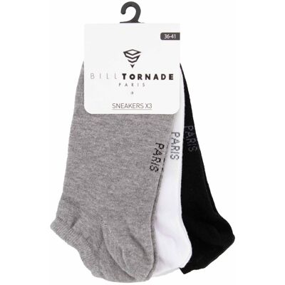 Socquettes sneakers lot x3 homme Homme BILL TORNADE - Publicité Socquettes sneakers lot x3 homme Homme BILL TORNADE - Publicité