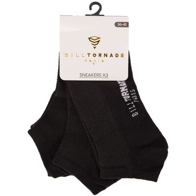 Chaussettes socquettes x3 uni Homme BILL TORNADE - Publicité Chaussettes socquettes x3 uni Homme BILL TORNADE - Publicité