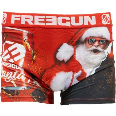 Boxer imprimé Père Noël microfibre avec coffret canetteHomme FREEGUN - Publicité Boxer imprimé Père Noël microfibre avec coffret canetteHomme FREEGUN - Publicité