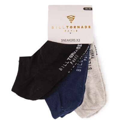 Chaussettes socquettes x3 uni Homme BILL TORNADE - Publicité Chaussettes socquettes x3 uni Homme BILL TORNADE - Publicité