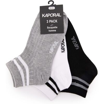 Pack de 3 socquettes magelan à rayures Homme KAPORAL - Publicité Pack de 3 socquettes magelan à rayures Homme KAPORAL - Publicité