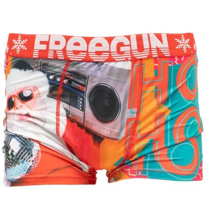 Boxer Père Noël microfibre HO HO HO avec coffret canette Homme FREEGUN - Publicité Boxer Père Noël microfibre HO HO HO avec coffret canette Homme FREEGUN - Publicité