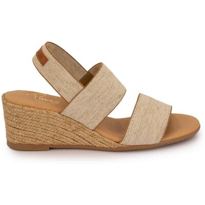 Sandales tissu chiné compensées Femme PINAZ - Publicité Sandales tissu chiné compensées Femme PINAZ - Publicité