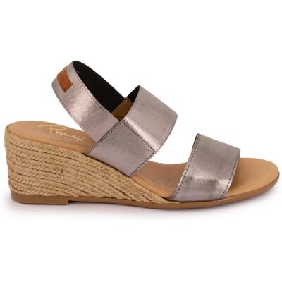 Sandales compensées brillantes semelle corde Femme PINAZ - Publicité Sandales compensées brillantes semelle corde Femme PINAZ - Publicité