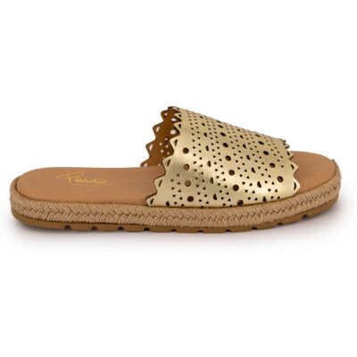 Mules laminado gold semelle corde Femme PINAZ - Publicité Mules laminado gold semelle corde Femme PINAZ - Publicité