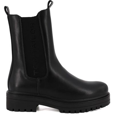 Bottines black Chlesea semelle crantée Femme TOM TAILOR - Publicité Bottines black Chlesea semelle crantée Femme TOM TAILOR - Publicité