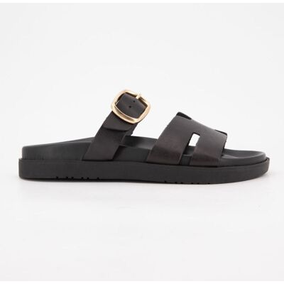 Mules boucle dorée lanières en cuir Femme I AM - Publicité Mules boucle dorée lanières en cuir Femme I AM - Publicité