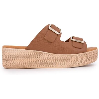 Mules compensées double boucle semelle épaisse effet corde Femme BIOSTOCK - Publicité Mules compensées double boucle semelle épaisse effet corde Femme BIOSTOCK - Publicité