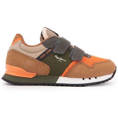Baskets à scratch london nut brown suédine Enfant PEPE JEANS - Publicité Baskets à scratch london nut brown suédine Enfant PEPE JEANS - Publicité