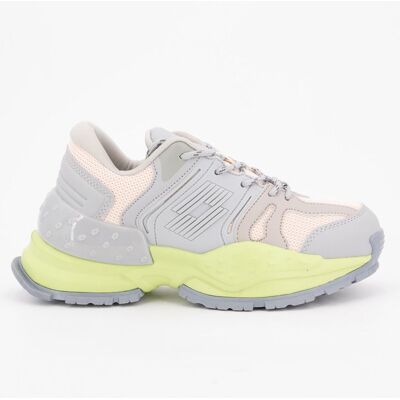 Baskets chunky grises thirty semelle vert pastel Femme LOTTO - Publicité Baskets chunky grises thirty semelle vert pastel Femme LOTTO - Publicité
