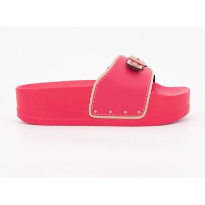 Mules compensées roses pescura moon wedge Femme SCHOLL - Publicité Mules compensées roses pescura moon wedge Femme SCHOLL - Publicité