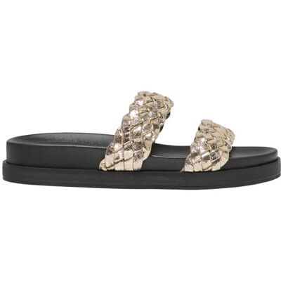 Mules minnie tressées gold Femme ONLY - Publicité Mules minnie tressées gold Femme ONLY - Publicité