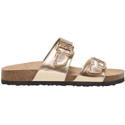 Mules double boucle doré cuir synthétique Femme ONLY - Publicité Mules double boucle doré cuir synthétique Femme ONLY - Publicité